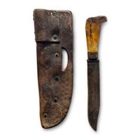 Blackfeet Tacked Knife Sheath, and Knife