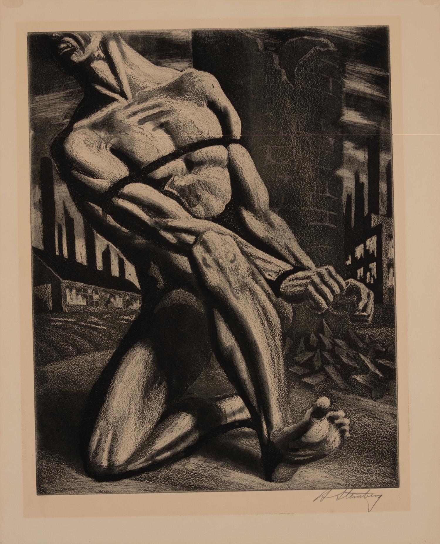 A group of three prints ( Blast Furnace; Enough; Locomotives )
