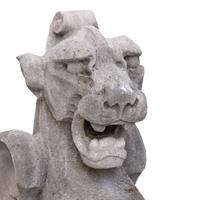 A Pair of Limestone Griffins from a Bank in Kansas City 45.5" W x 14" D x 46.5" H — United States, Circa 1920