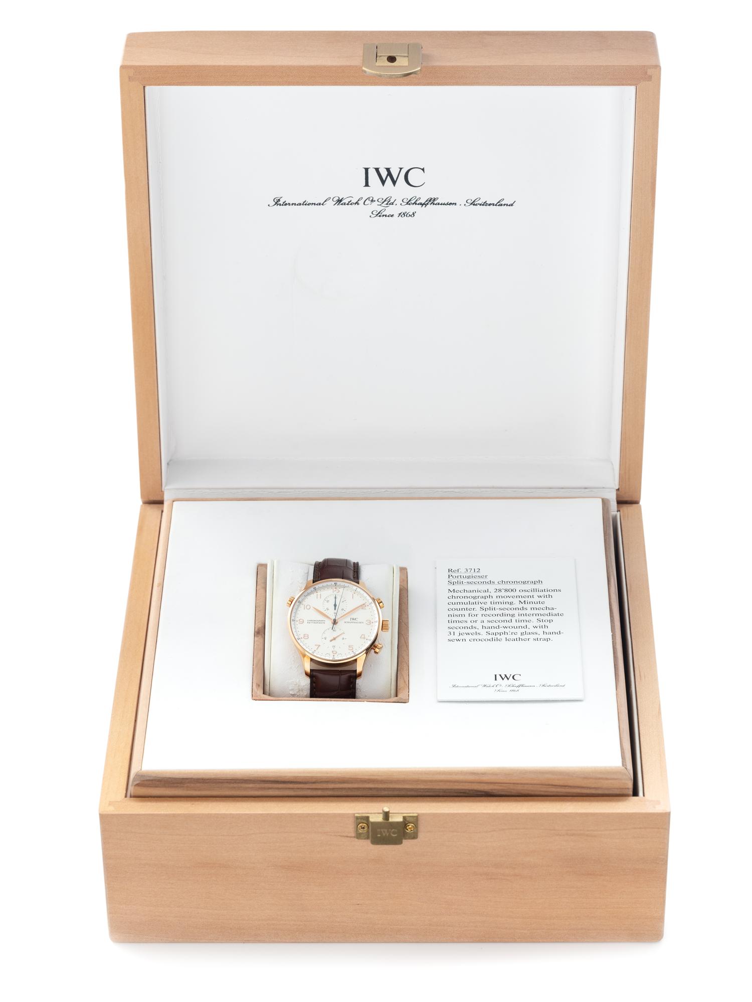 IWC, REF. 3712 18K ROSE GOLD 'PORTUGIESER' SPLIT-SECOND CHRONOGRAPH WATCH