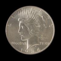A United States 1934 Peace Silver Dollar Coin
