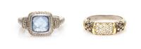 A Collection of Silver and Gemstone Rings, 7.60 dwts.