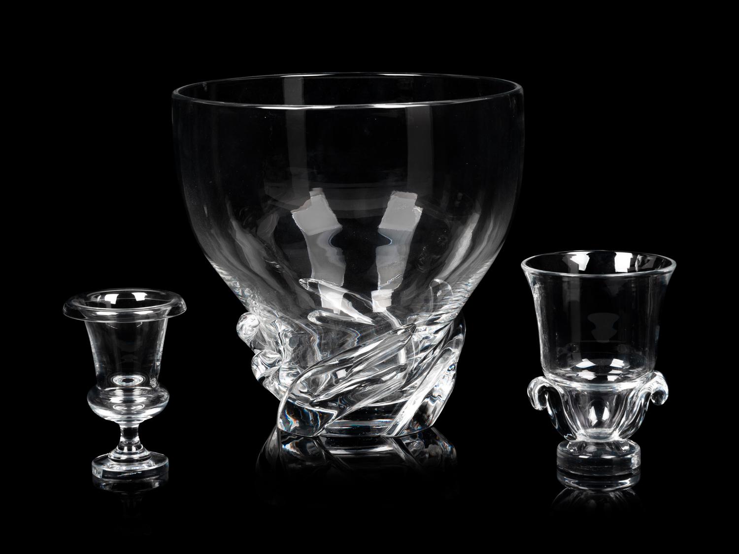 A Group of Three Steuben Glass Articles