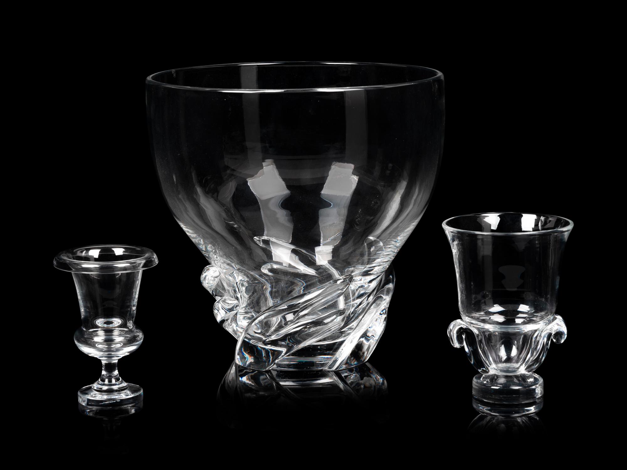 A Group of Three Steuben Glass Articles