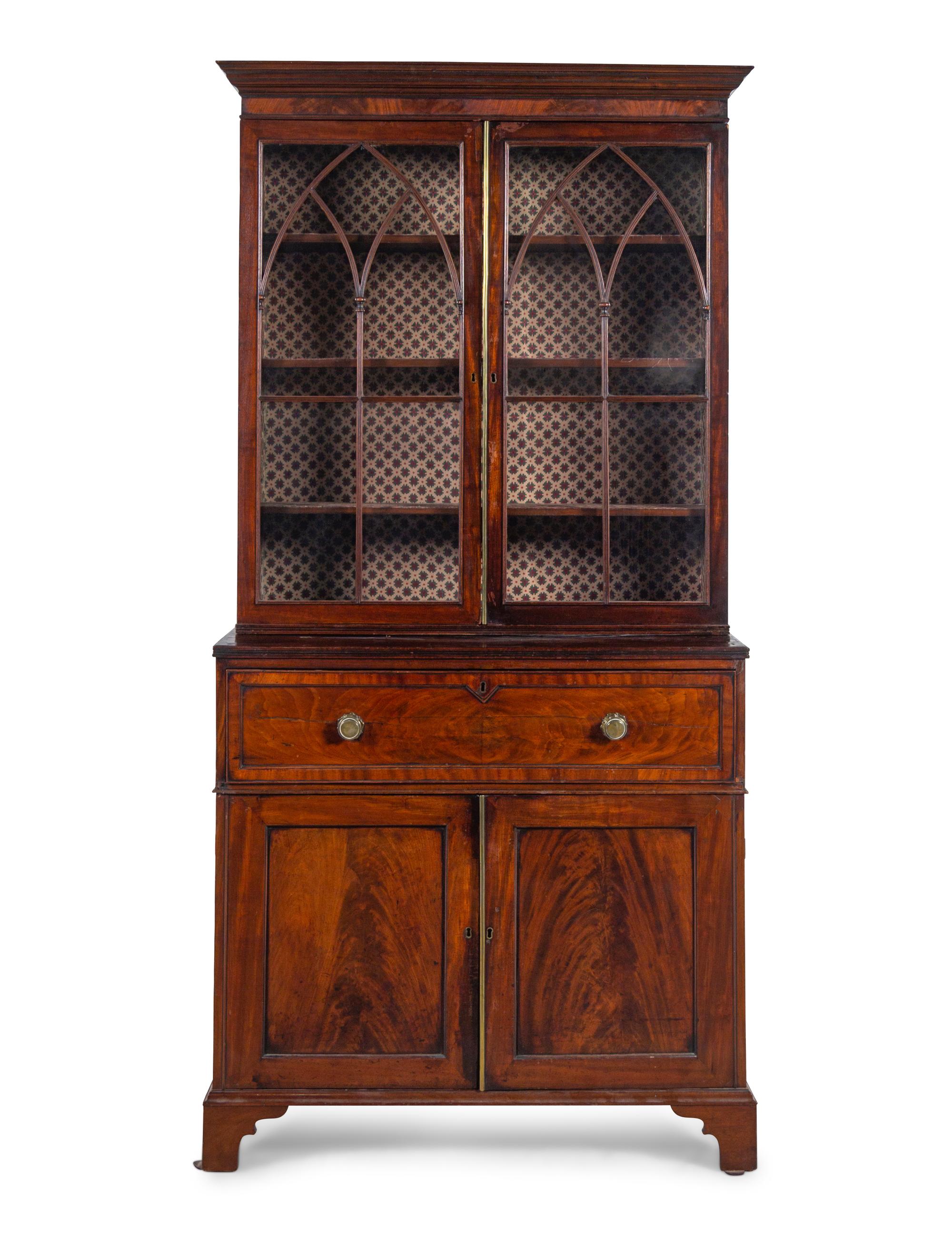 A George III Mahogany Secretary Bookcase