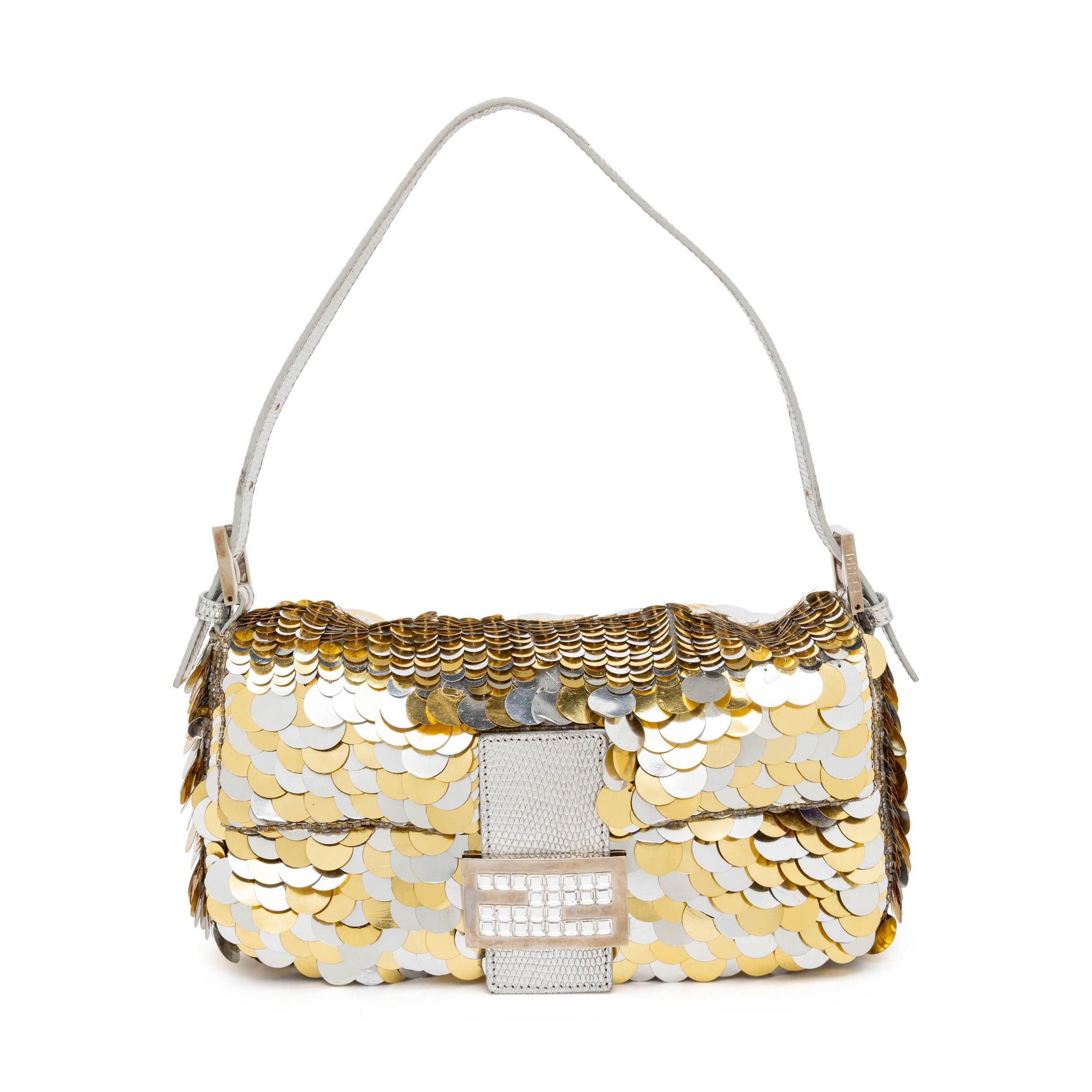 Fendi, Metallic Paillette-Embellished Baguette