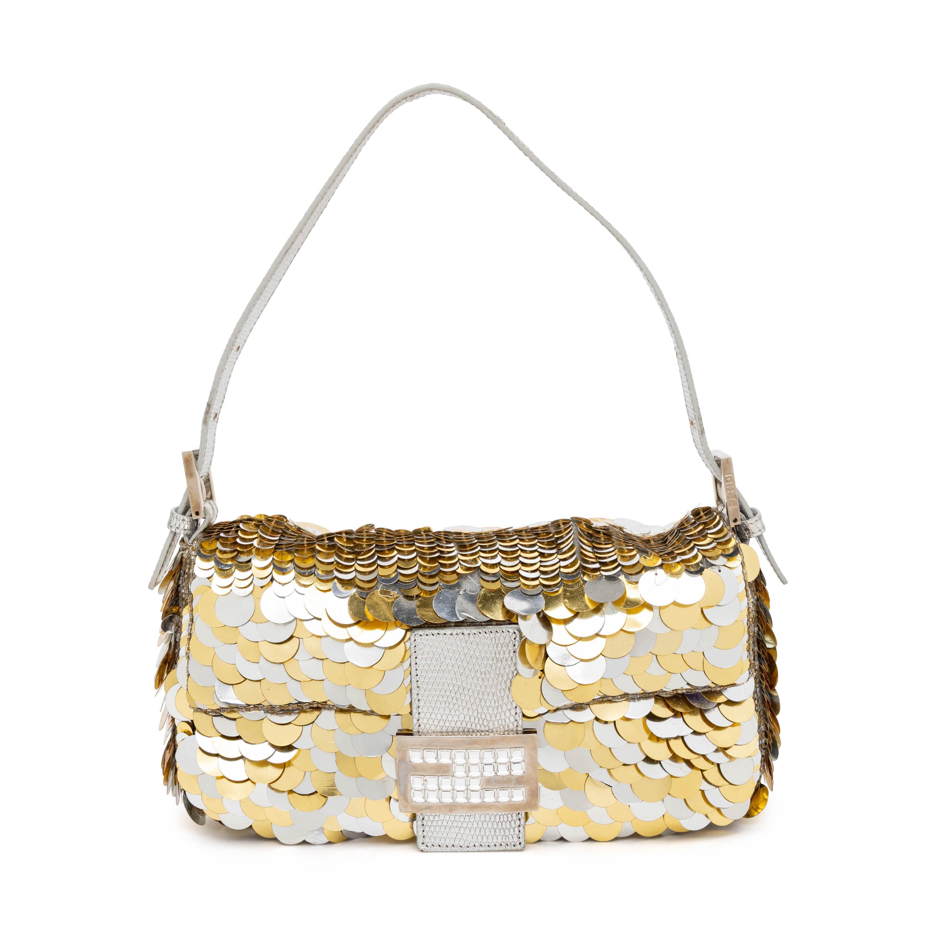 Fendi, Metallic Paillette-Embellished Baguette