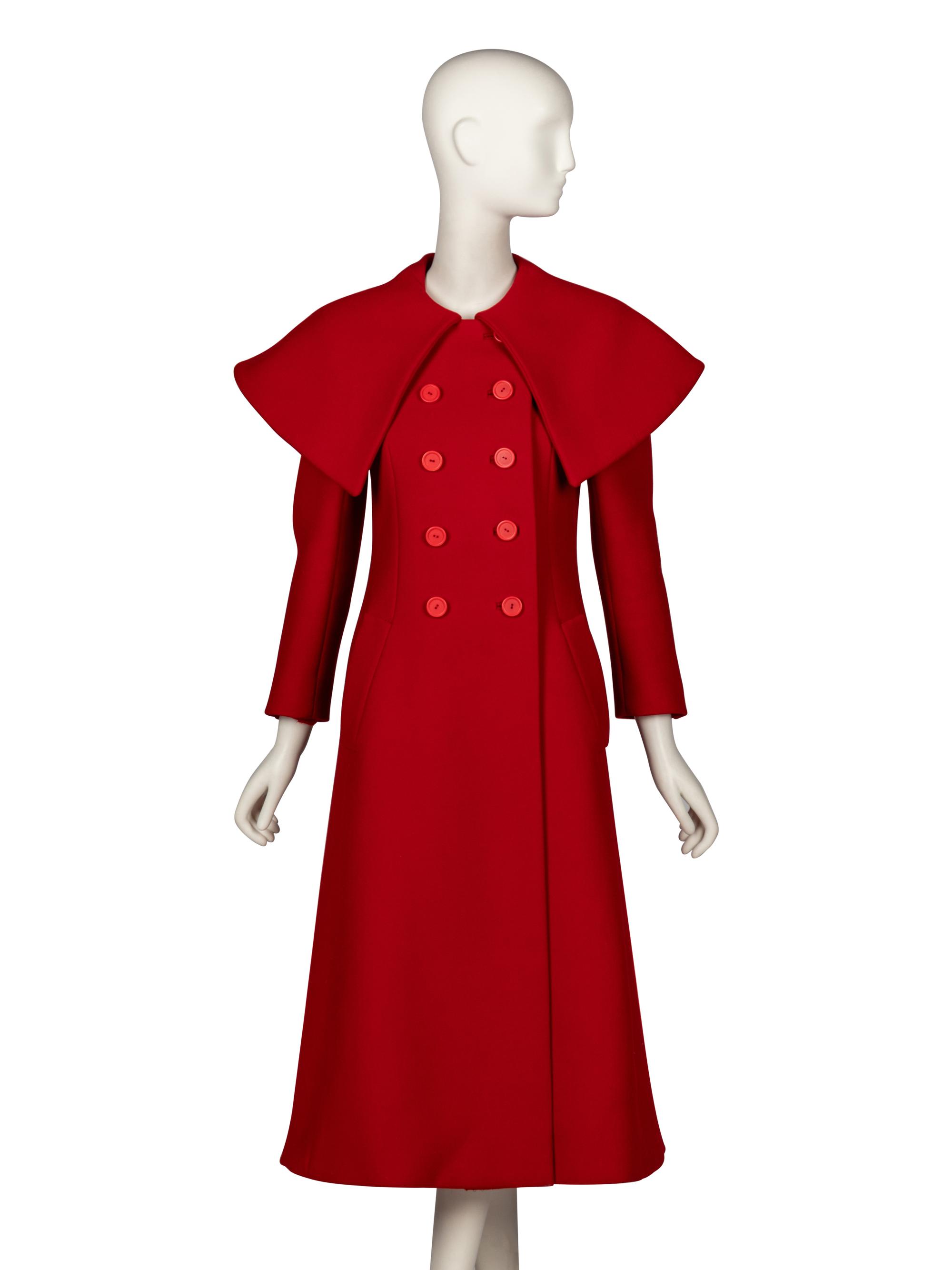 Norman Norell, Red Pilgrim Collar Coat, 1968