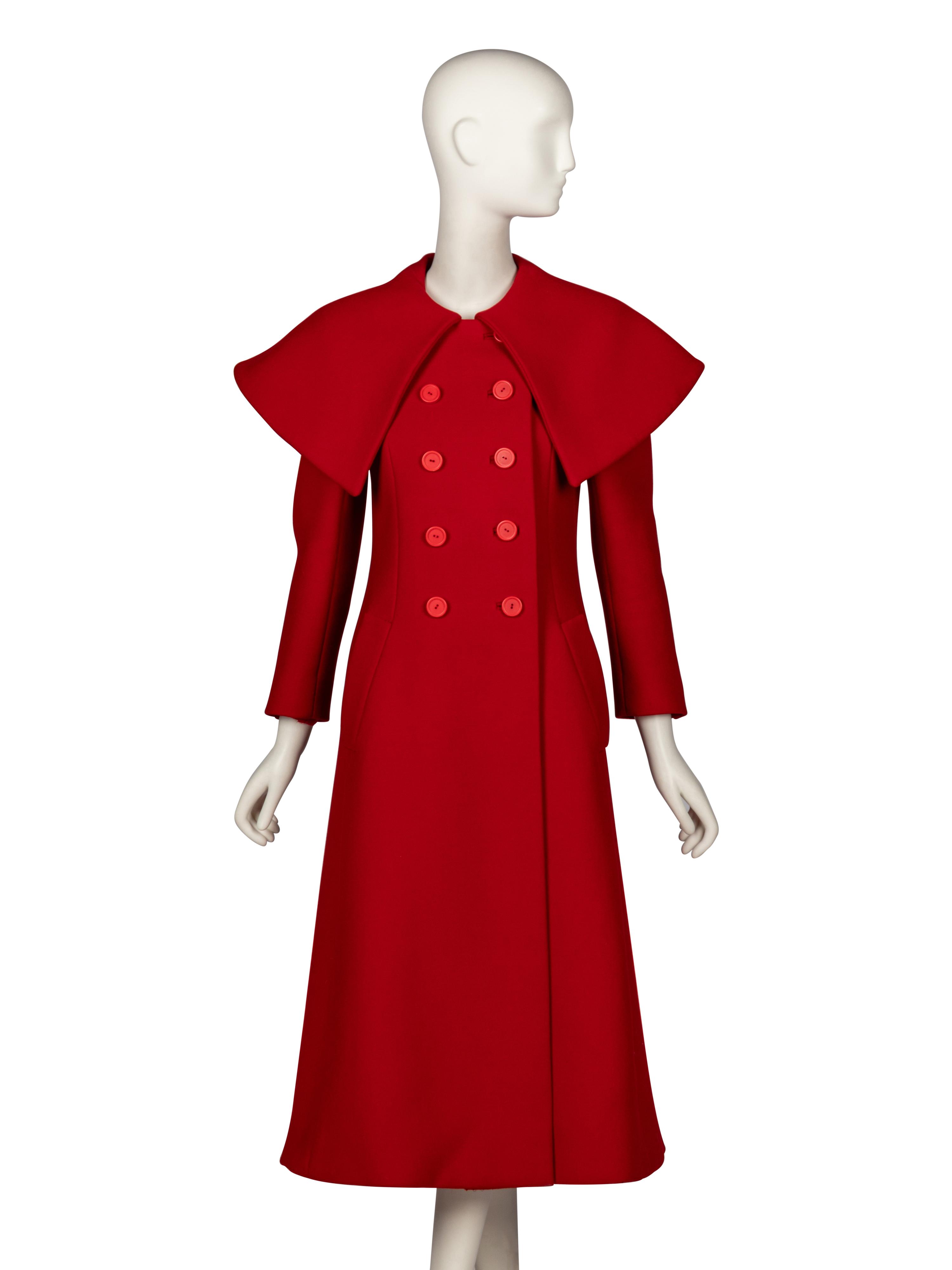 Norman Norell, Red Pilgrim Collar Coat, 1968