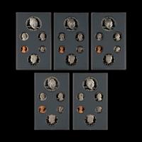 A Group of Five 1990 Prestige Six-Coin Proof Sets