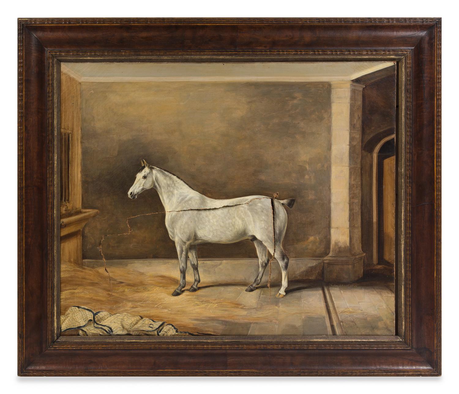 Thomas Bretland, (British, 1802-1874), Grey in a Loose Box, 1841