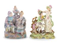 Two Continental Biscuit Porcelain Figural Groups