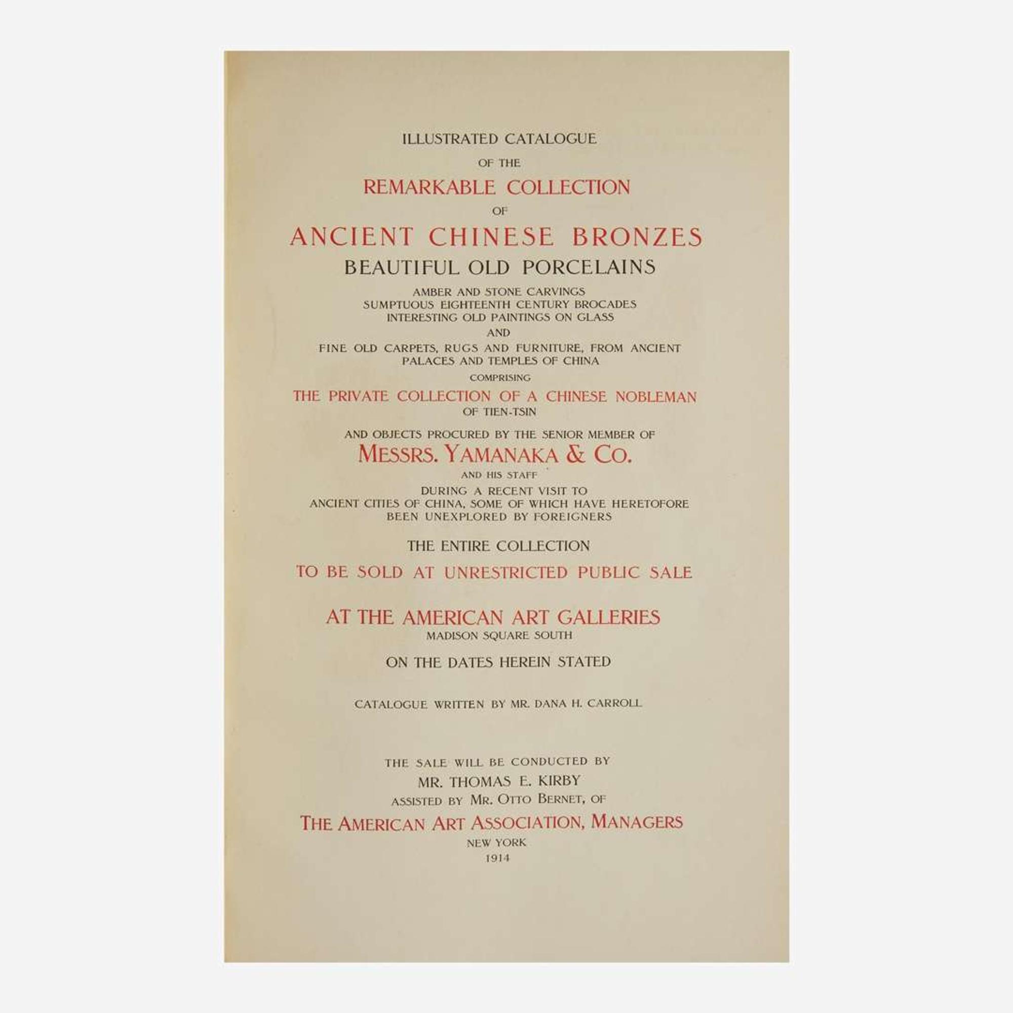 Two early Asian Arts auction catalogues, American Art Galleries, New York 圖錄兩冊 1914, 1916
