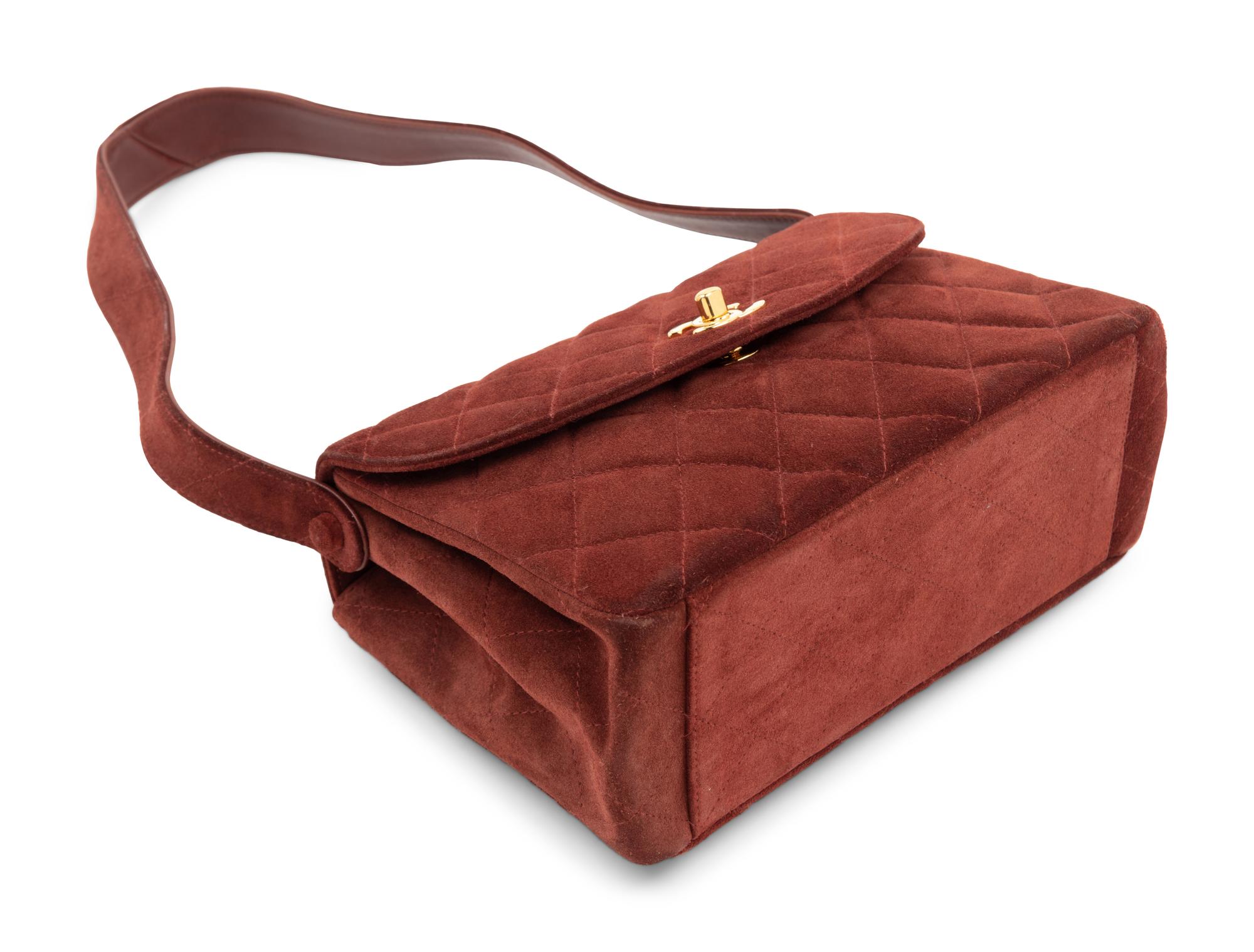 Chanel Quilted Suede Flap Bag, 1996-97