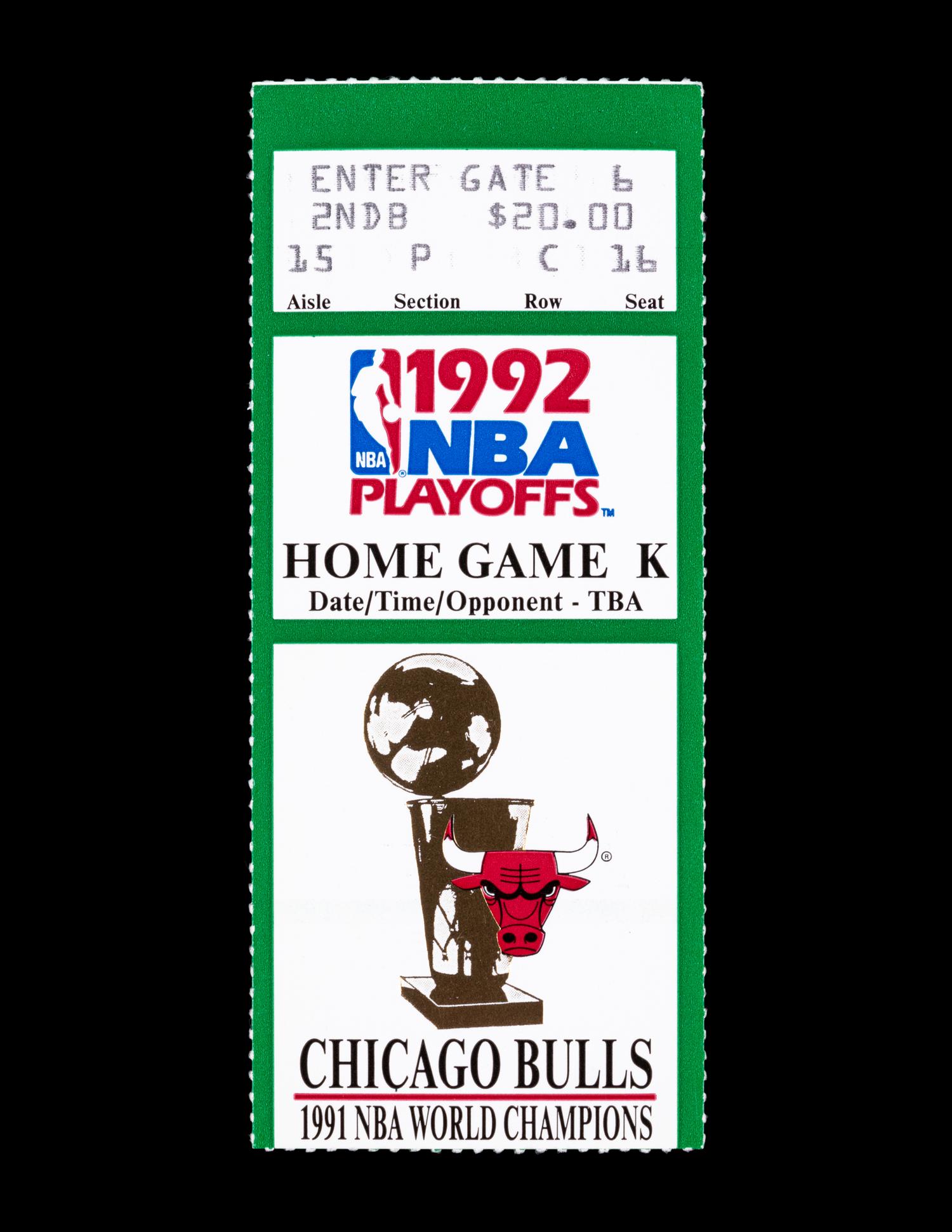 A June 3, 1992 Chicago Bulls vs. Portland Trail Blazers NBA Finals Game One Ticket Stub (Michael Jordan "The Shrug" Game)
