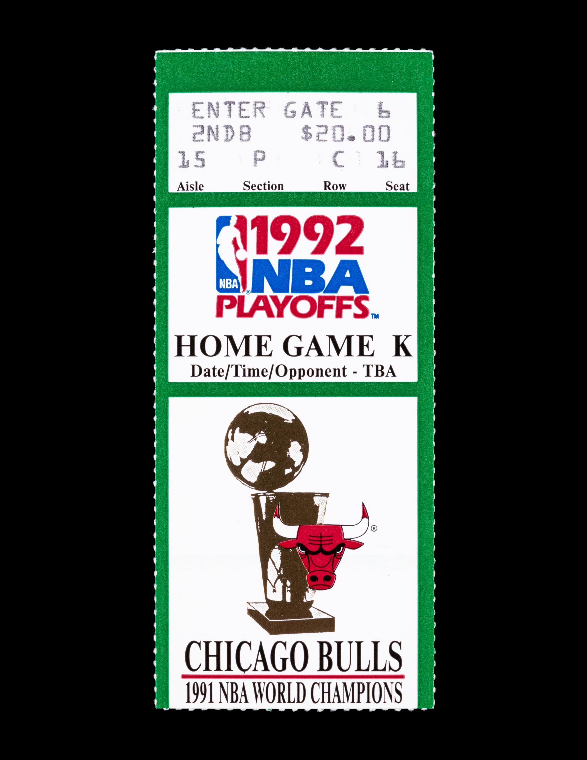 A June 3, 1992 Chicago Bulls vs. Portland Trail Blazers NBA Finals Game One Ticket Stub (Michael Jordan "The Shrug" Game)