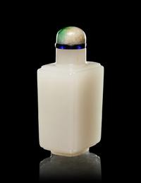 A Pale Celadon Jade Rectangular Snuff Bottle