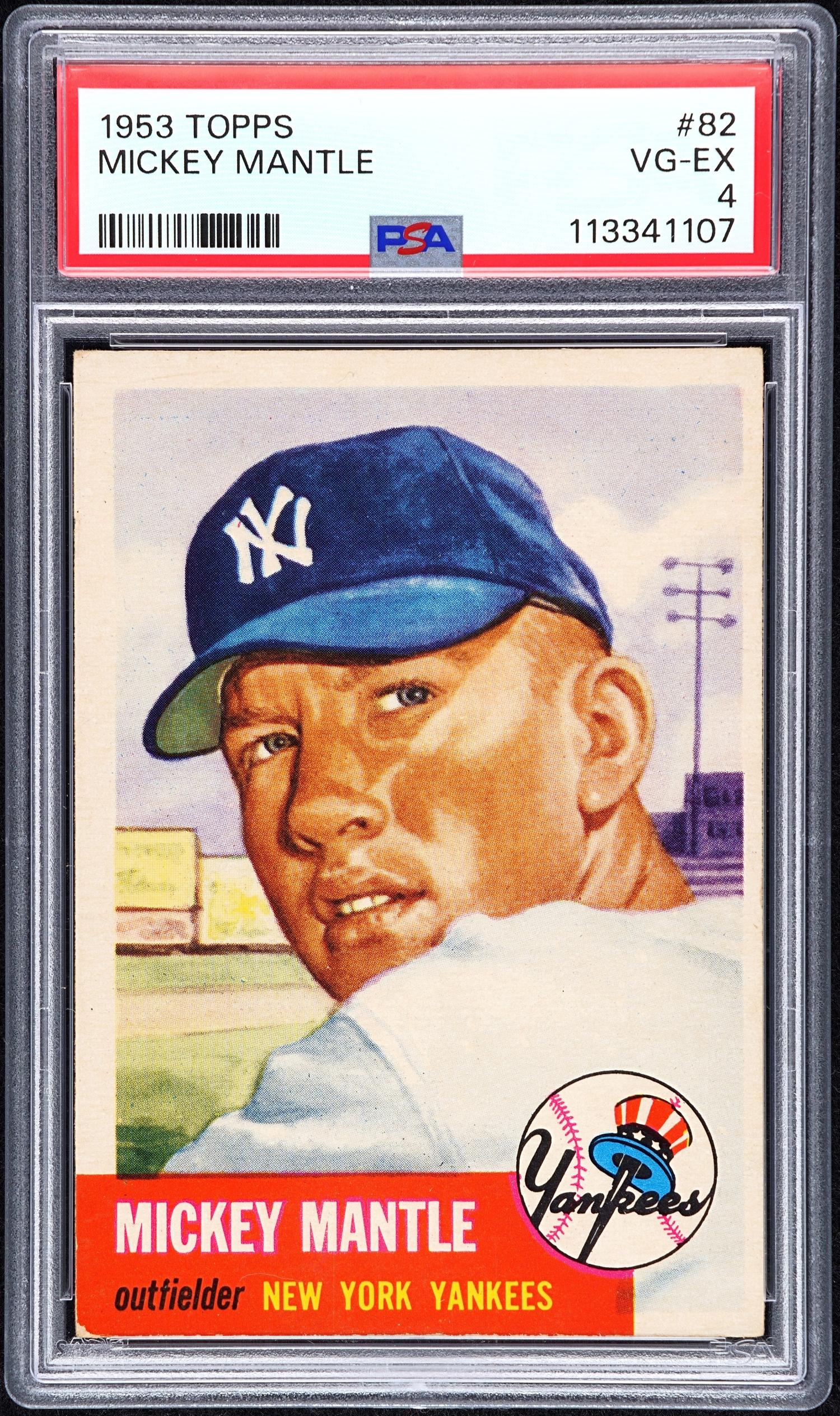 A 1953 Topps Mickey Mantle Baseball Card No. 82 (PSA 4 VG-EX)