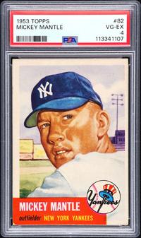 A 1953 Topps Mickey Mantle Baseball Card No. 82 (PSA 4 VG-EX)