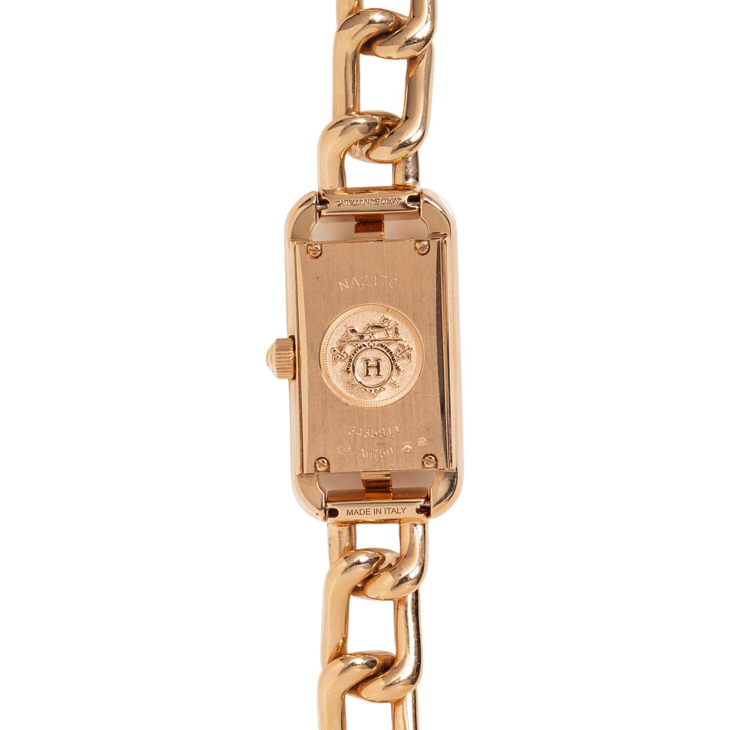HERMÈS, 18K YELLOW GOLD 'NANTUCKET' WATCH