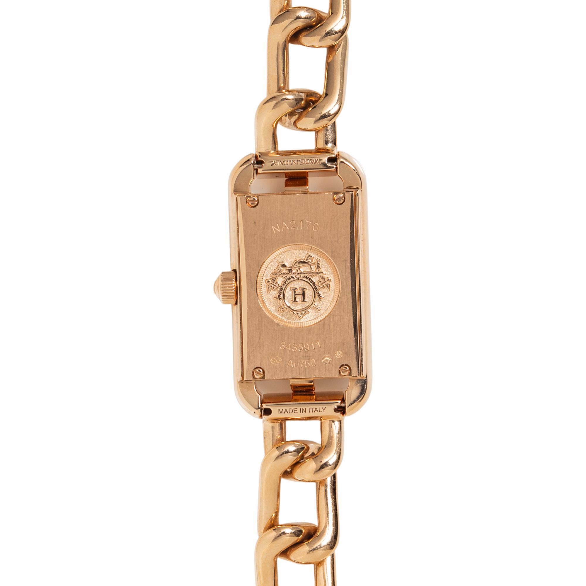 HERMÈS, 18K YELLOW GOLD 'NANTUCKET' WATCH