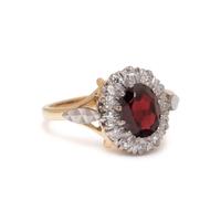 GARNET AND DIAMOND RING