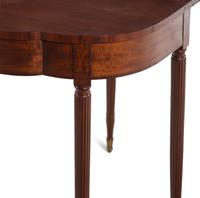 A Federal Figured Mahogany Lobed Top Five-Legged Game Table
