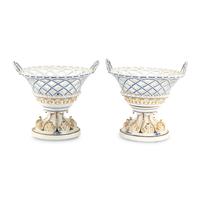 A Pair of German Porcelain Baskets