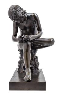 A Grand Tour Bronze Figure of the Spinario Width 13 inches. — AFTER THE ANTIQUE