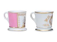Two Freemason's Porcelain Shaving Mugs