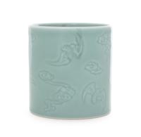 A Clair-de-Lune Porcelain Brush Pot Diameter 4 3/4 inches.