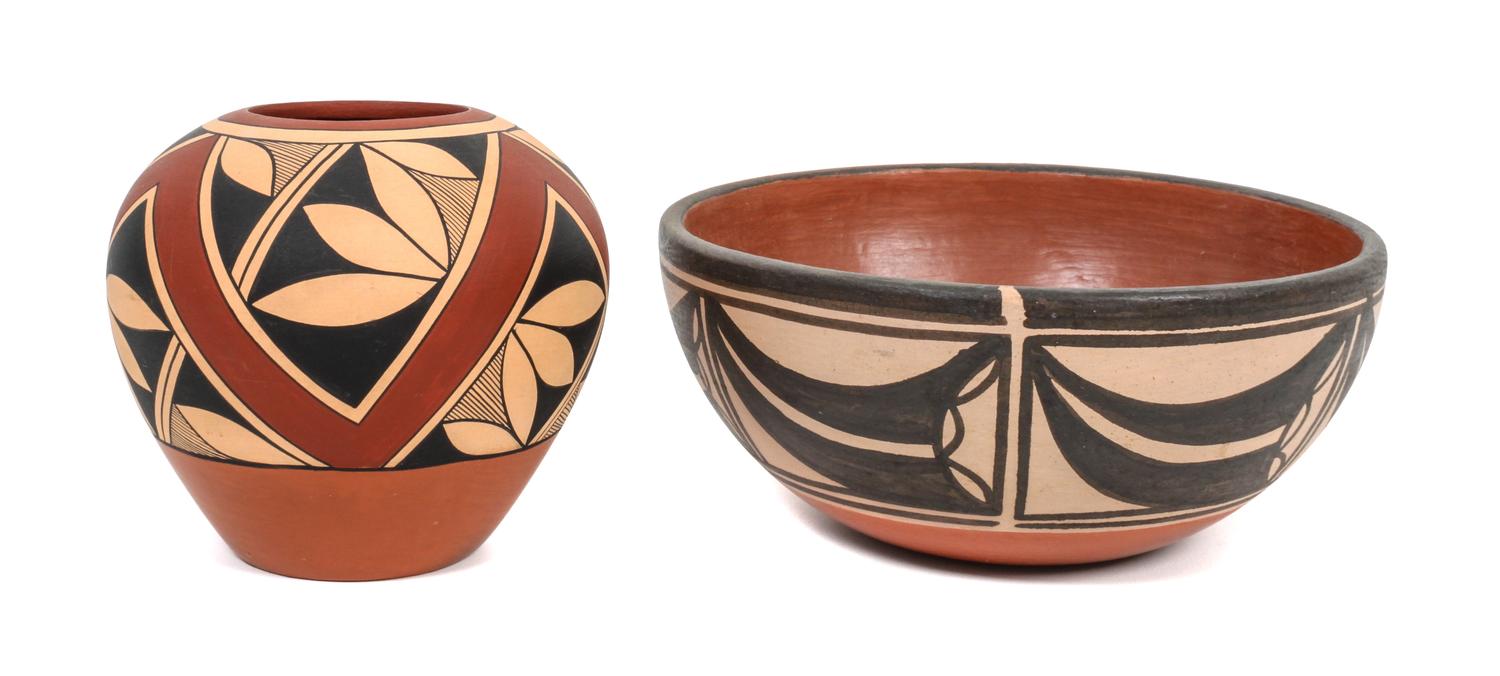 Hilda and Arthur Coriz (Santo Domingo, 1949-2007, 1948-1998), Polychrome Bowl Height of first 3 5/8 x diameter 8 inches.