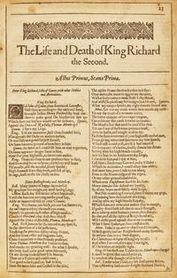 [Literature] [Shakesepeare, William] King Henry the Fourth, Leaf Extracted From the First Folio, Bound With Leaves From the Second Folio