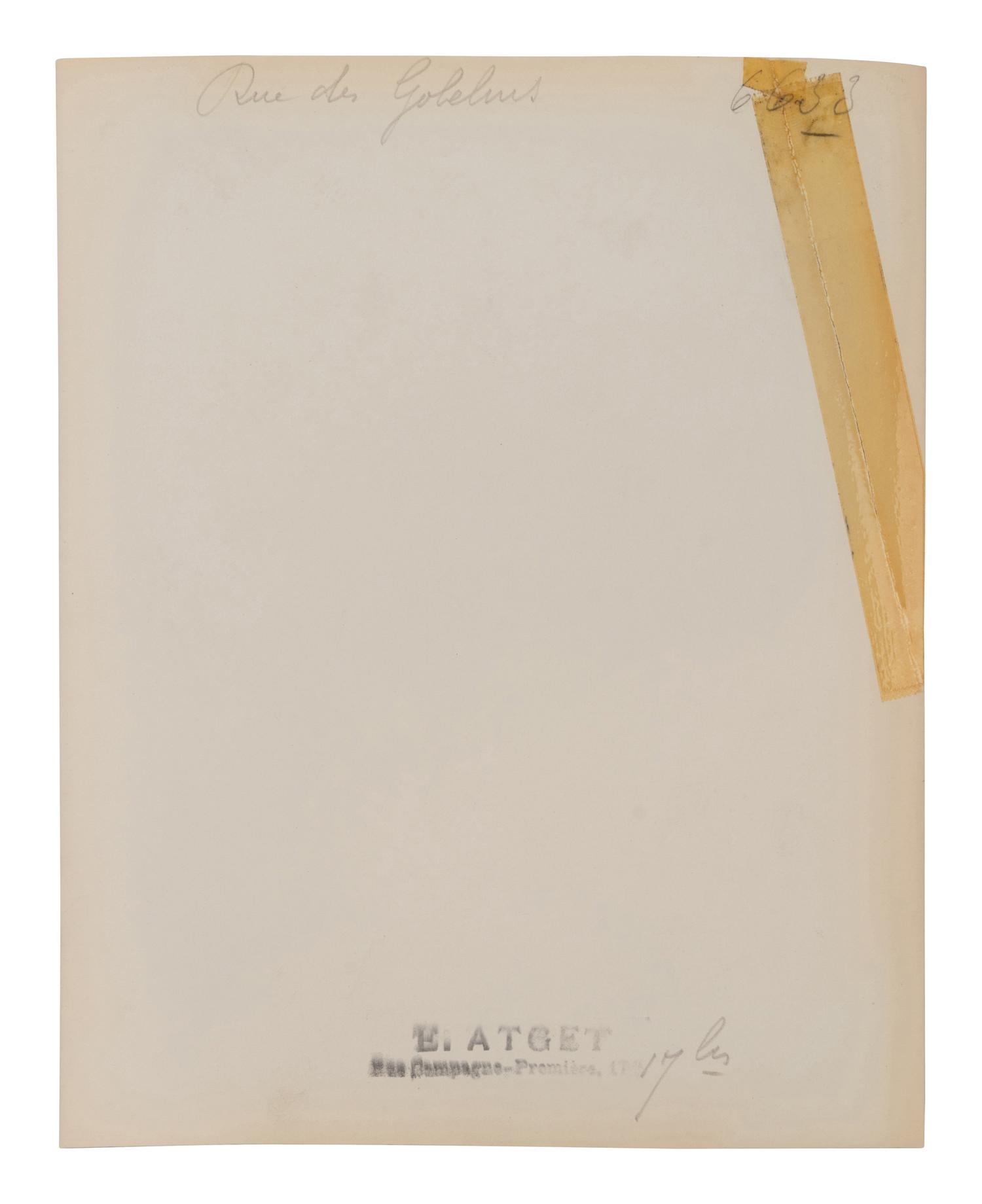 A group of four photographs depicting Paris ( Moulin Rouge [86 boulevard de Clichy] ; Passage Moret, ruelle des Gobelins ; Rue des Prêtres Saint-Séverin, au fond rue Boutebrie; Rue des Gobelins)