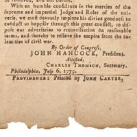 [American Revolution] (Dickinson, John, and Thomas Jefferson). A Declaration of the Representatives of the United Colonies of North-America, now met in General Congress at Philadelphia, setting forth the Causes and Necessity of their taking up Arms