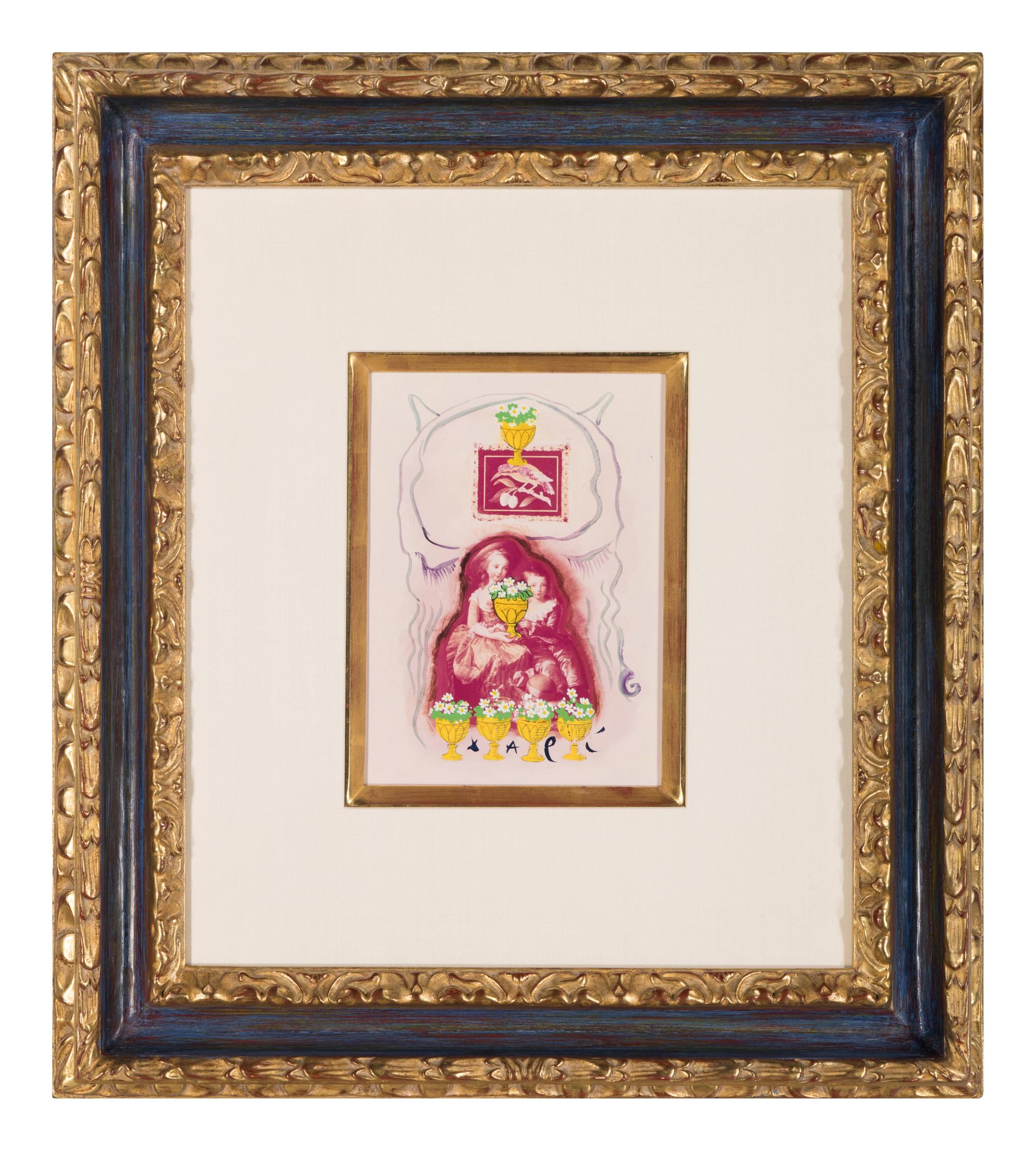 Six de Coupe, Arcane Mineur ( Projet pour le Jeu de Cartes Le Tarot Universel de Salvador Dalí) , 1971