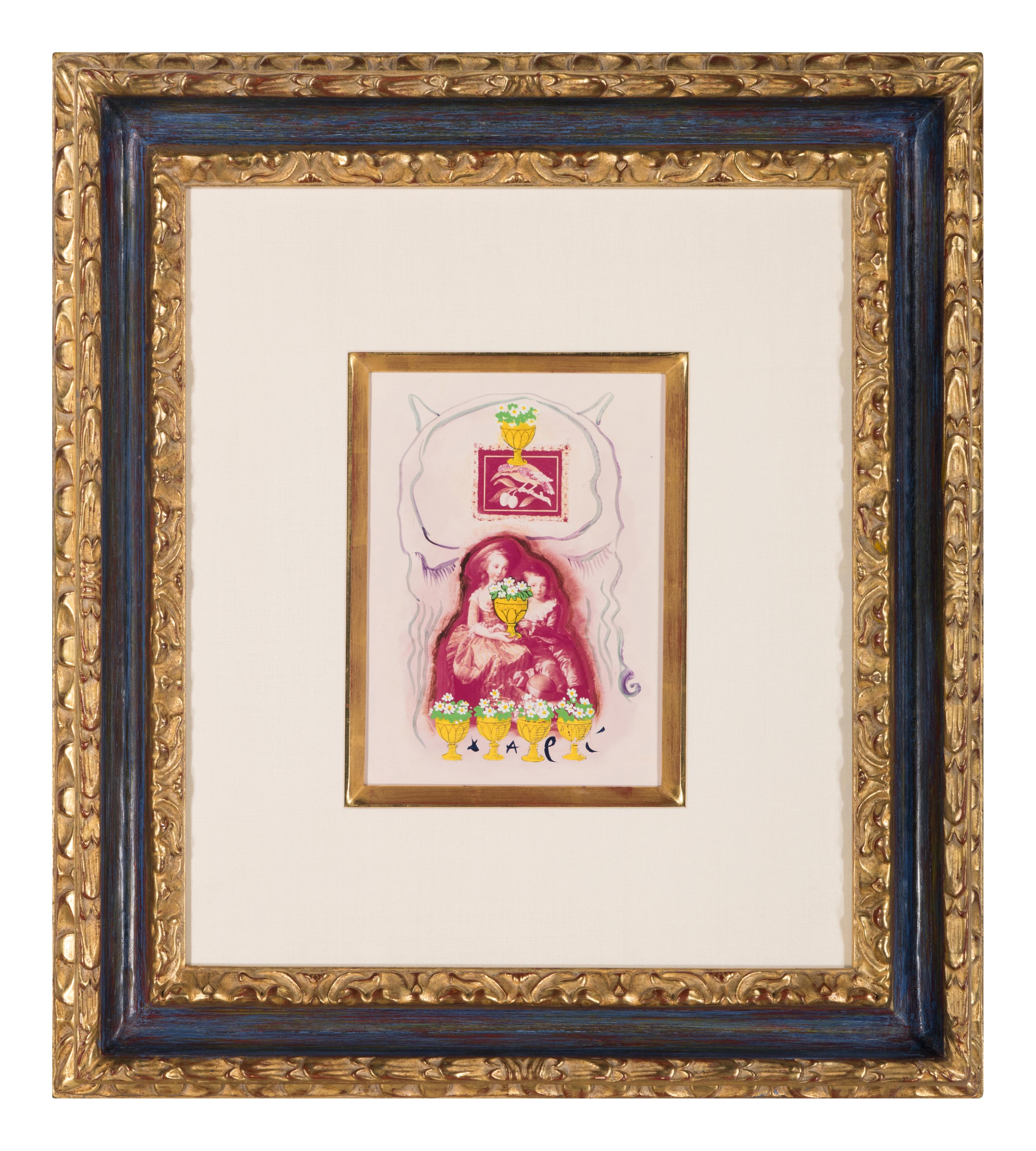 Six de Coupe, Arcane Mineur ( Projet pour le Jeu de Cartes Le Tarot Universel de Salvador Dalí) , 1971