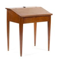 A French Provincial Walnut Slant Front Bureau Height 35 x width 31 1/2 x depth 23 inches. — 19TH/20TH CENTURY