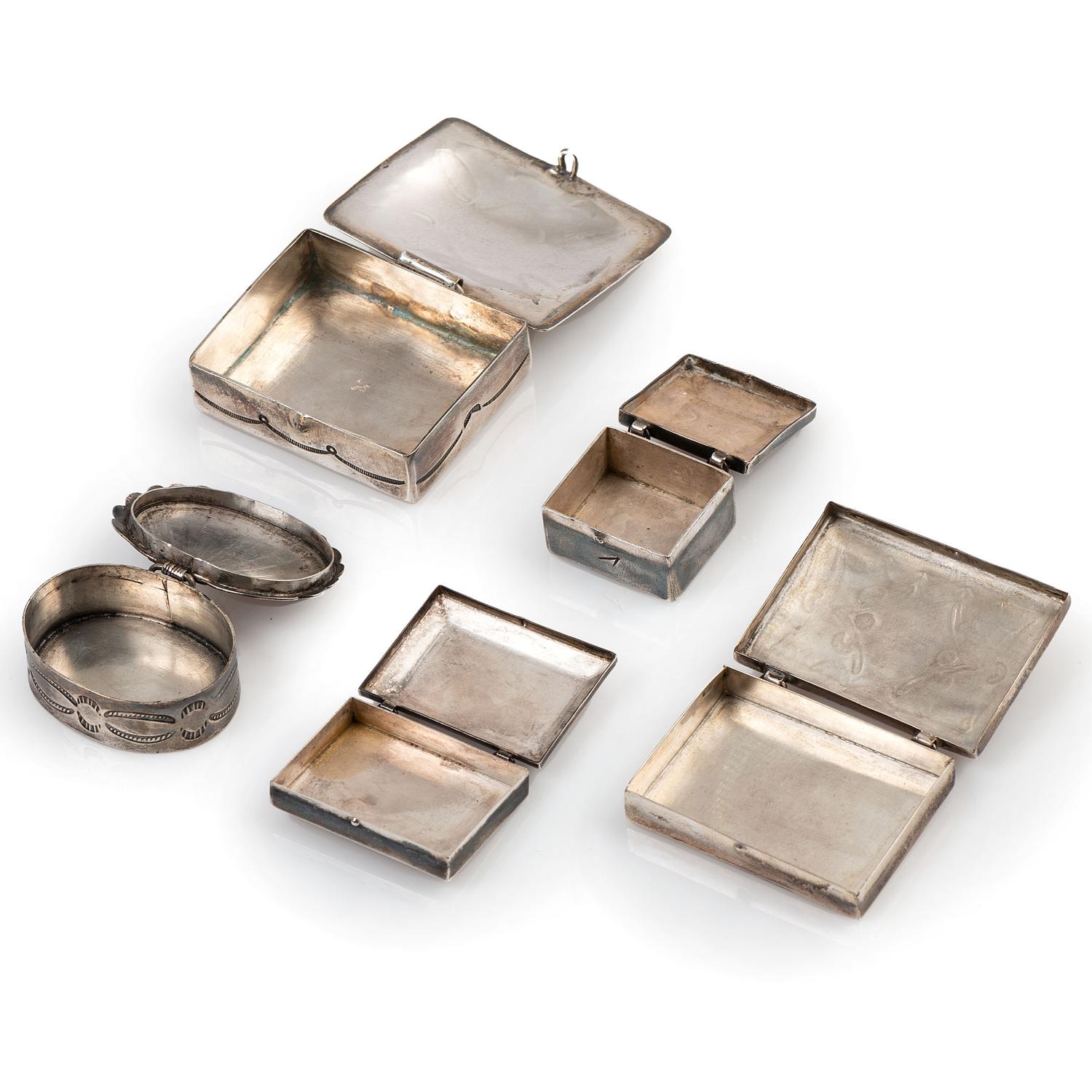 Navajo Stamped Silver Pill Boxes