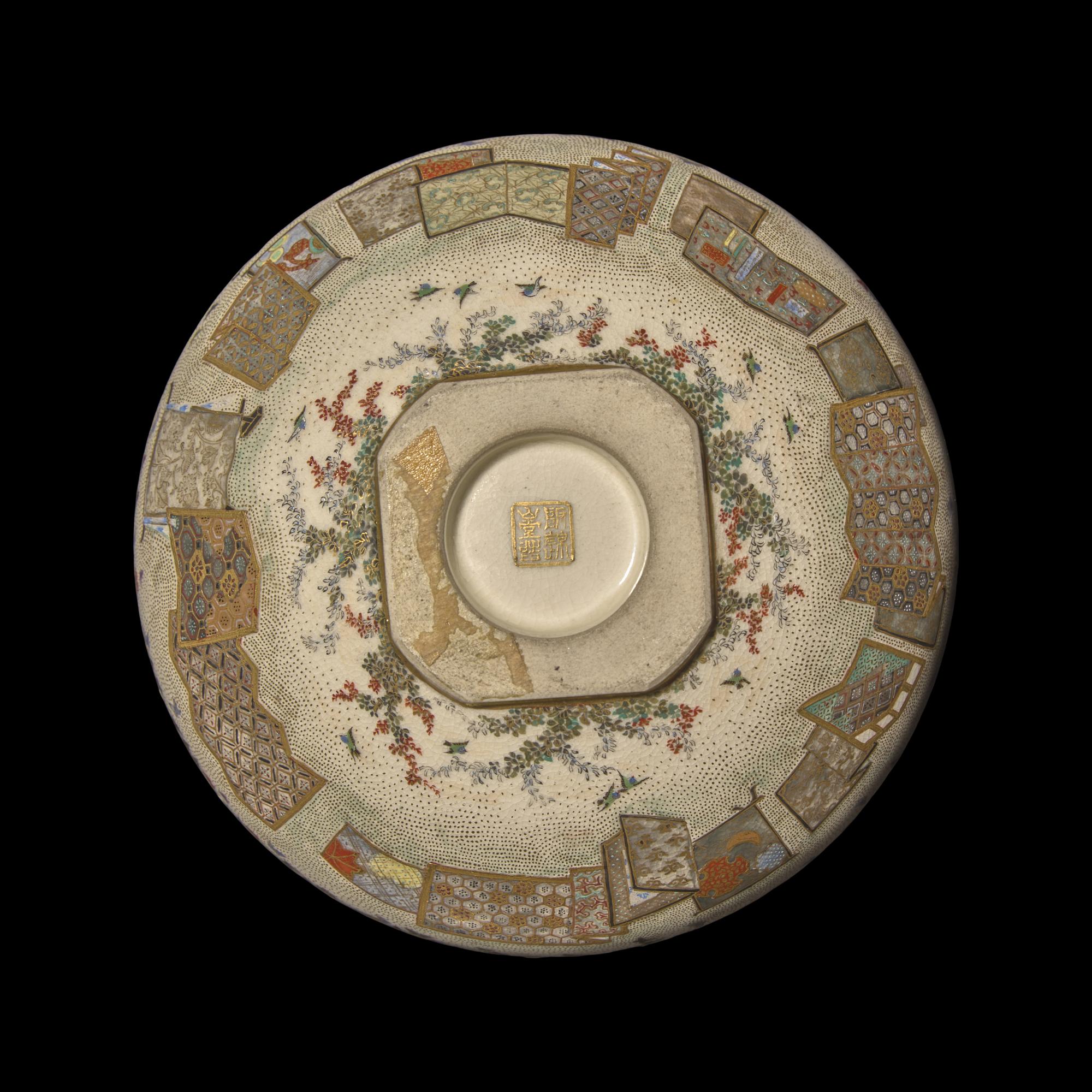 A Fine Japanese Satsuma Type Enameled Pottery Bowl, Meiji Period