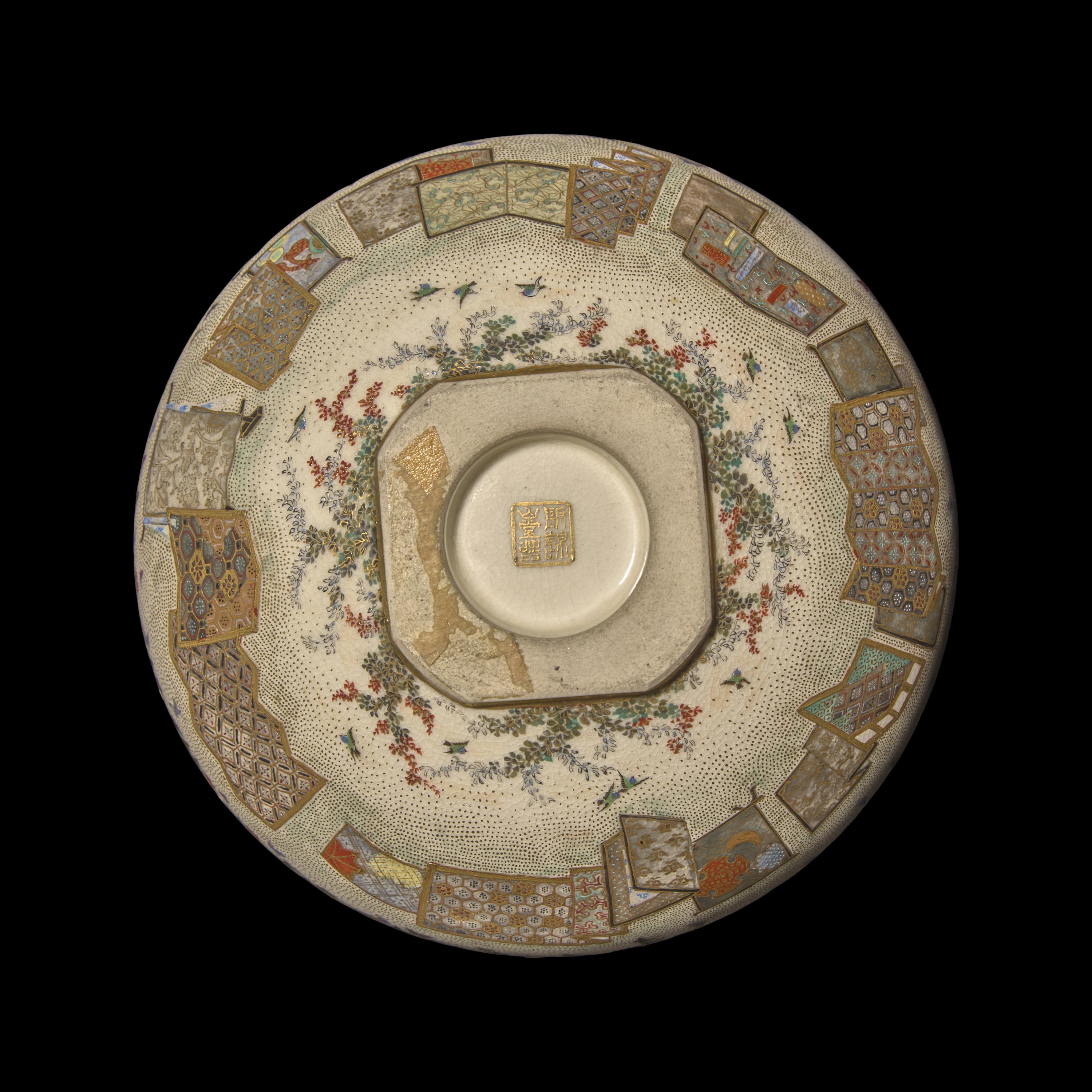 A Fine Japanese Satsuma Type Enameled Pottery Bowl, Meiji Period