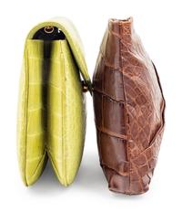 Two Designer Alligator Bags: One Lana Marks Clutch and One Bottega Veneta Clutch