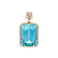 AQUAMARINE AND DIAMOND PENDANT