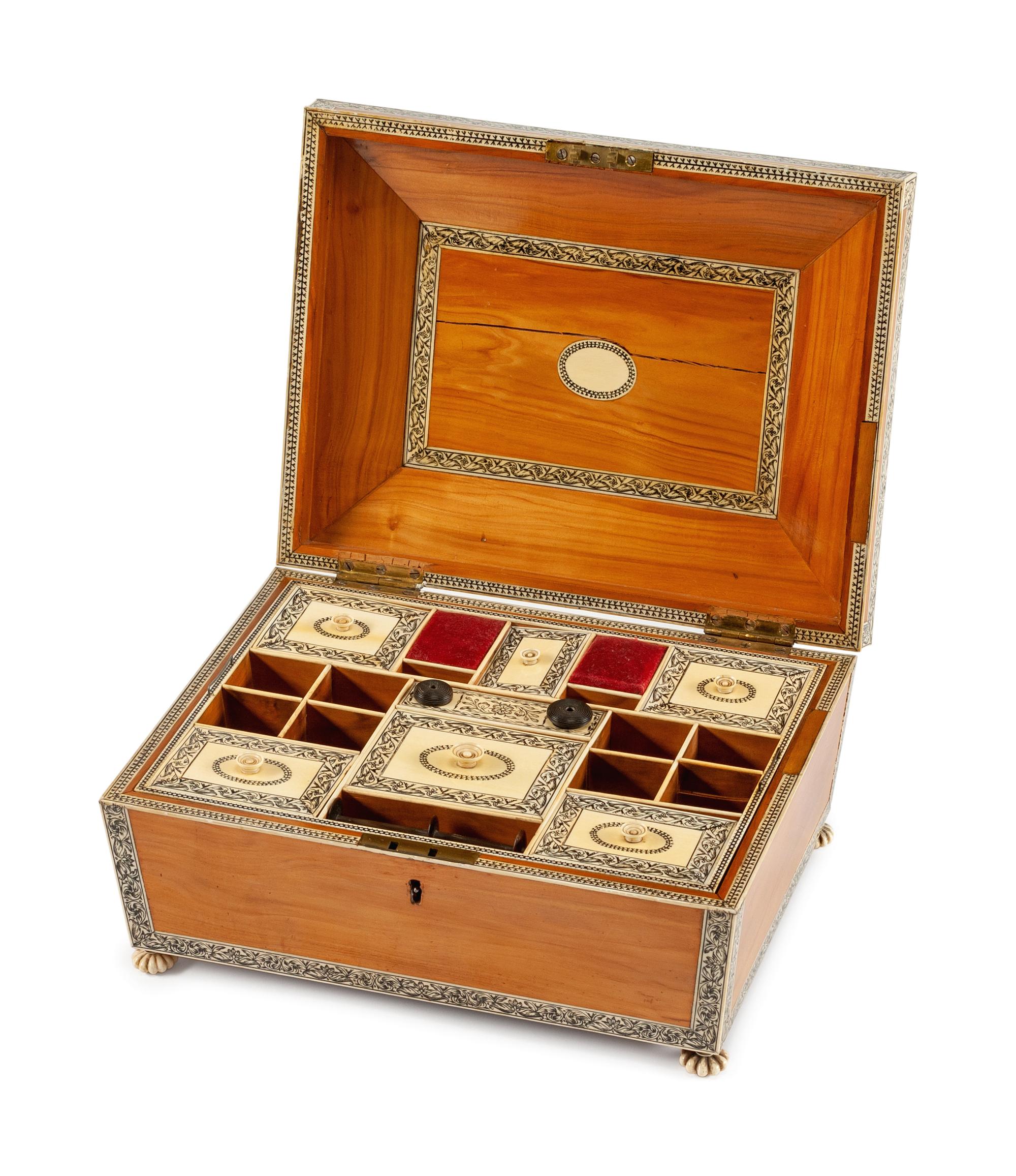 An Anglo-Indian Bone Mounted Work Box