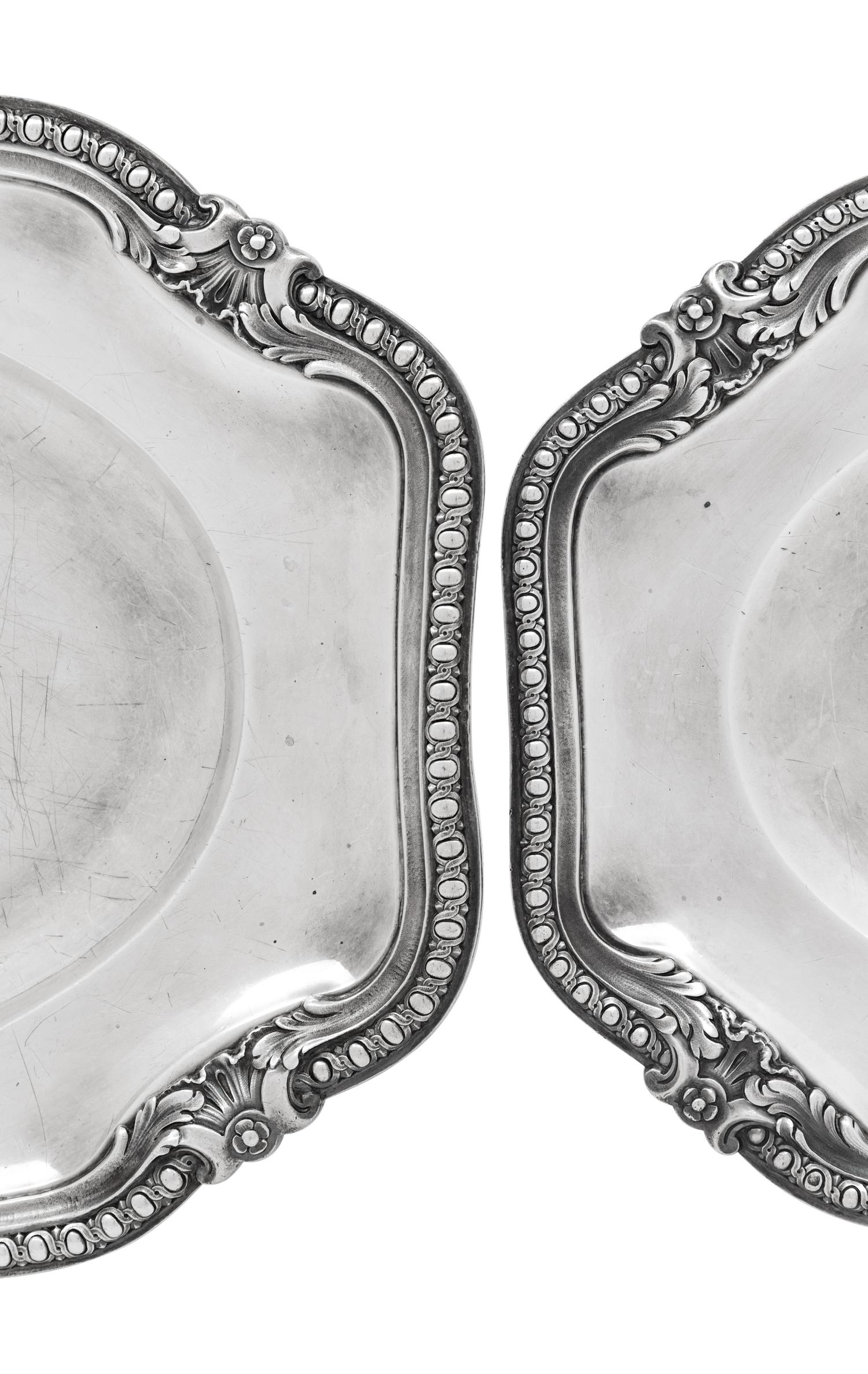 Two French Silver Serving Platters