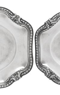 Two French Silver Serving Platters