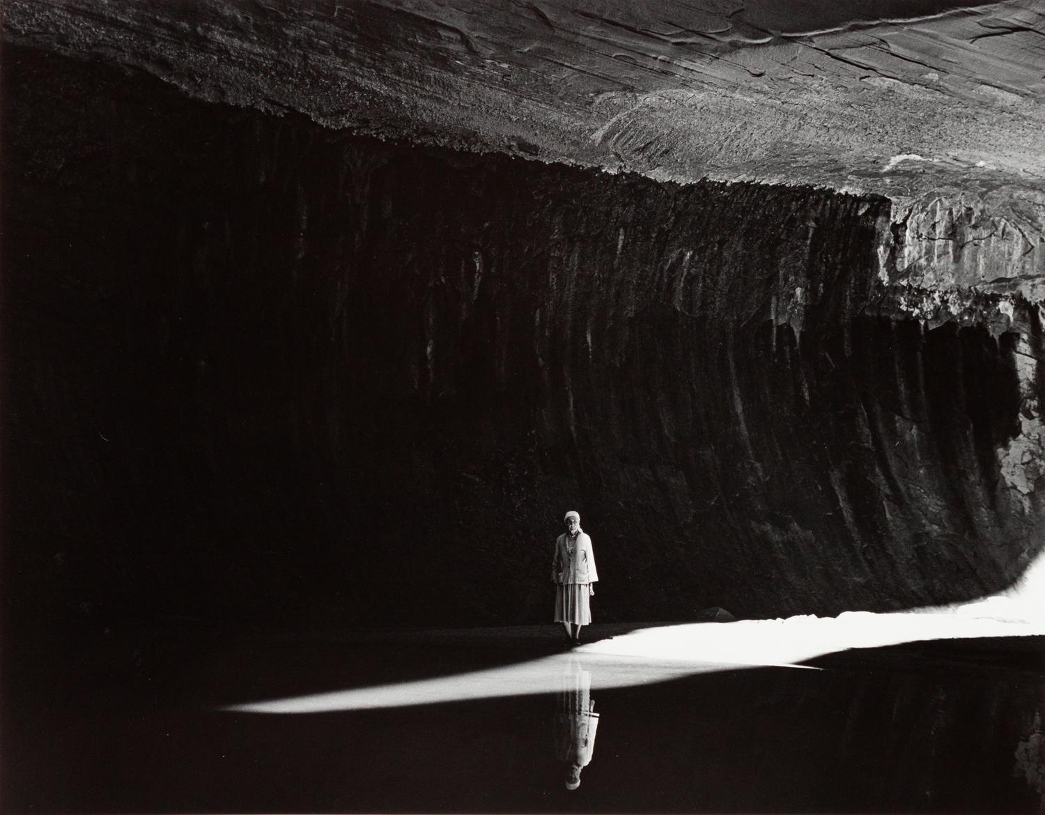 A group of four photographs ( Untitled (exterior wall) , 1960 (printed 1984); Georgia O'Keeffe in Twilight Canyon , 1964 (printed 1984); Untitled (Post Office, Abiquiu, NM), 1960 (printed 1984); O'Keeffe Sketching in Glen Canyon , 1961 (printed 1985)