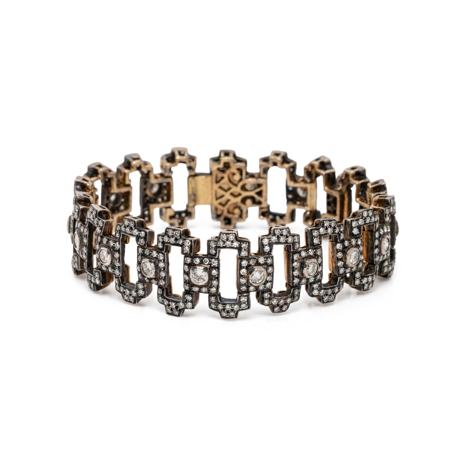 BLACKENED GOLD AND DIAMOND BRACELET