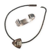 Silver Cuff Bracelet and Bolo Slide