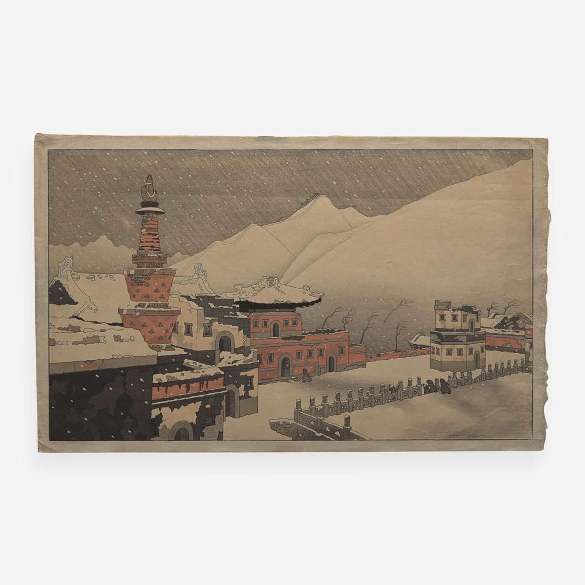 Pieter Irwin Brown 浮世绘两幅 (Dutch/Irish b.1903-d.1988)